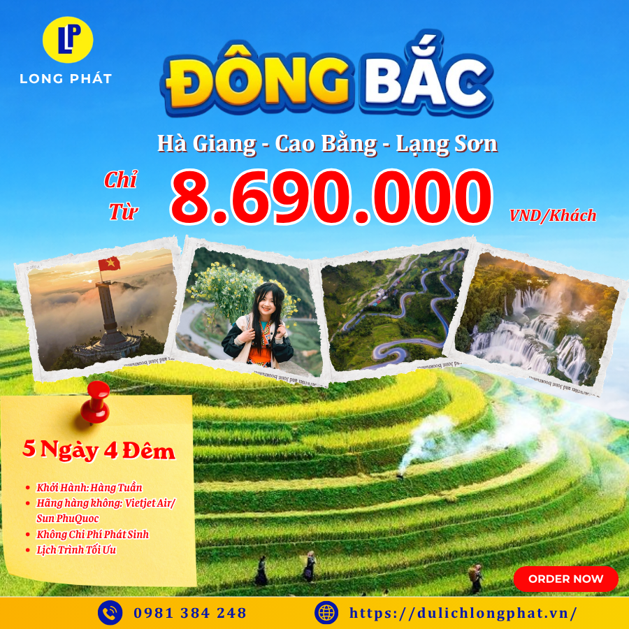 TOUR ĐÔNG BẮC - HÀ GIANG – ĐỒNG VĂN – SÔNG NHO QUẾ  CAO BẰNG – THÁC BẢN GIỐC – LẠNG SƠN